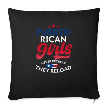 Les filles portoricaines traditionnelles ne se retirent jamais - Housse de coussin décorative 45 x 45 cm - noir - Devant