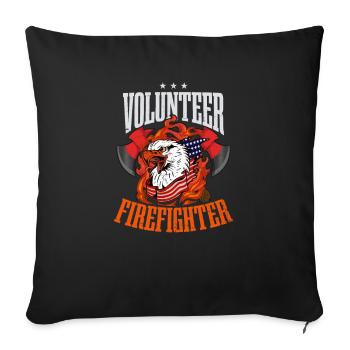 4th July Firefighter Volunteer Firefighter - Sofa pillowcase 17,3'' x 17,3'' (45 x 45 cm) - black - Front