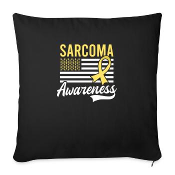 Sarcoma Cancer US American Flag 4th Of July - Sofa pillowcase 17,3'' x 17,3'' (45 x 45 cm) - black - Front