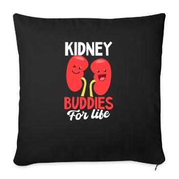 Dialysis Tech Kidney Buddies For Life - Sofa pillowcase 17,3'' x 17,3'' (45 x 45 cm) - black - Front