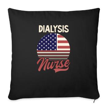 Dialysis Tech American Nurse US Flag 4th July - Sofa pillowcase 17,3'' x 17,3'' (45 x 45 cm) - black - Front