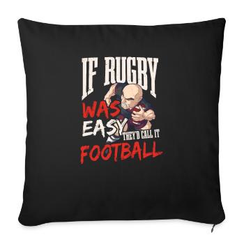 Rugby Rugby war einfacher Fußball - Sofakissenbezug 45 x 45 cm - Schwarz - Vorne