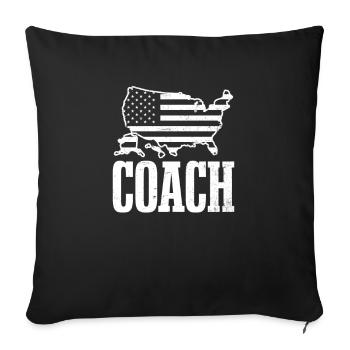 American Flag Coach 4th of July American States - Sofa pillowcase 17,3'' x 17,3'' (45 x 45 cm) - black - Front