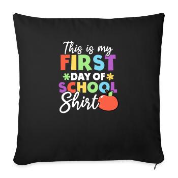 First Day Of School First Day Of School Outfit - Sofa pillowcase 17,3'' x 17,3'' (45 x 45 cm) - black - Front