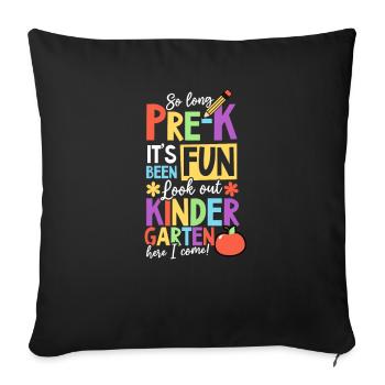 Premier jour d’école Long pre-K Kindergarten I Come - Housse de coussin décorative 45 x 45 cm - noir - Devant