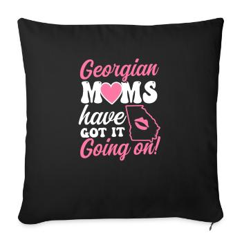 Georgia Peach Les mamans géorgiennes l’ont sur - Housse de coussin décorative 45 x 45 cm - noir - Devant