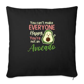 Avocado Can't Make Everybody Happy No Avocado - Sofa pillowcase 17,3'' x 17,3'' (45 x 45 cm) - black - Front