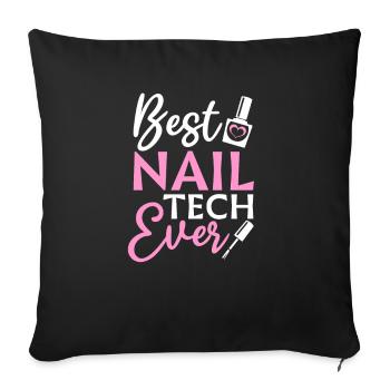 Nail Tech Meilleure nail tech de tous les temps - Housse de coussin décorative 45 x 45 cm - noir - Devant