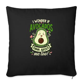 Avocado Wonder If Avocado Think Of Me Too - Sofa pillowcase 17,3'' x 17,3'' (45 x 45 cm) - black - Front