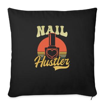 Nail Tech Nail Hustler - Housse de coussin décorative 45 x 45 cm - noir - Devant