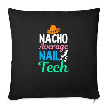 Nail Tech Nacho Moyenne Nail Tech Cinco De Mayo - Housse de coussin décorative 45 x 45 cm - noir - Devant