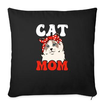 Ragdoll Chat Bandana Chat Maman - Housse de coussin décorative 45 x 45 cm - noir - Devant