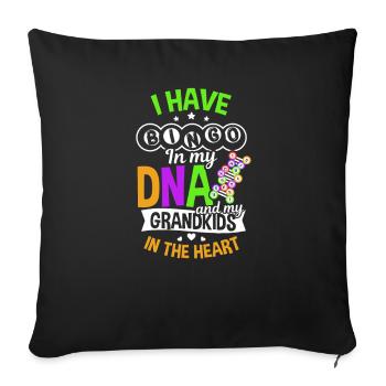 Bingo Queen Bingo dans mon ADN et petits-enfants dans le cœur - Housse de coussin décorative 45 x 45 cm - noir - Devant