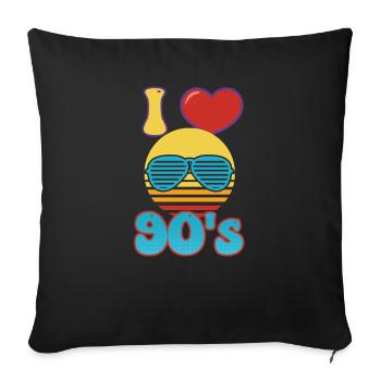 I Love The 90s I Love The 90s Heart - Sofa pillowcase 17,3'' x 17,3'' (45 x 45 cm) - black - Front