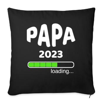 Papa 2023 Geburt Schwangerschaft Babypinkeln Idee - Sofakissenbezug 45 x 45 cm - Schwarz - Vorne
