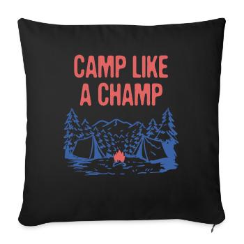 Camp Like a Champ Summer Camping Tropical Camper - Sofakissenbezug 45 x 45 cm - Schwarz - Vorne