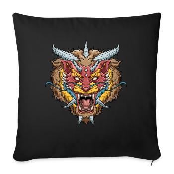 Löwe-Dämon-Kreatur - Fantasy-Mythos-Kreatur - Sofakissenbezug 45 x 45 cm - Schwarz - Vorne