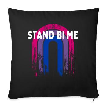 Stand Bi Me Bisexuel LGBTQ Bi Pride Couples LGBT - Housse de coussin décorative 45 x 45 cm - noir - Devant