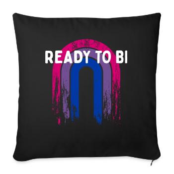 Prêt à Bi Bisexuel LGBTQ Bi Pride LGBT Drôle - Housse de coussin décorative 45 x 45 cm - noir - Devant