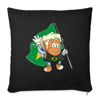 Bier Fan von Brasilien - Sofakissenbezug 45 x 45 cm - Schwarz - Vorne