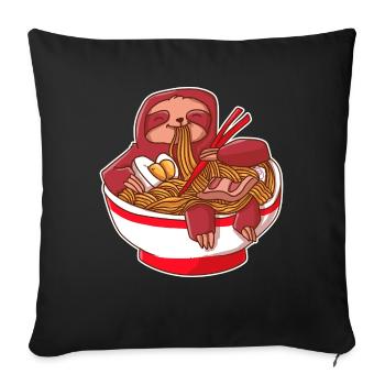 Ramen Kawaii Faultier Anime Otaku Japan Nudeln - Sofakissenbezug 45 x 45 cm - Schwarz - Vorne
