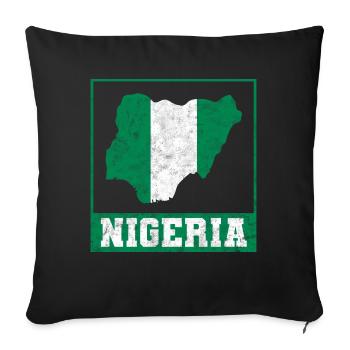 Nigeria Nigerian Africa Flag Pride I Gift - Sofa pillowcase 17,3'' x 17,3'' (45 x 45 cm) - black - Front
