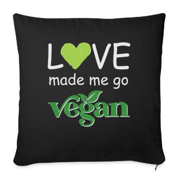 Vegan Fleischlos Tierlieb & Veganer - Sofakissenbezug 45 x 45 cm - Schwarz - Vorne