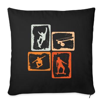 Skater Skateboard Skateboard Enfants Skateboarder - Housse de coussin décorative 45 x 45 cm - noir - Devant