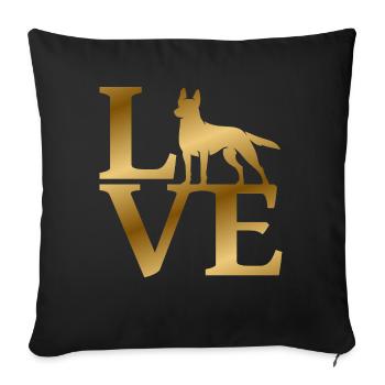Amour Malinois - Housse de coussin décorative 45 x 45 cm - noir - Devant