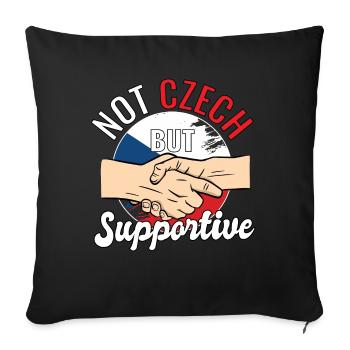 Pas tchèque mais un voyageur de pays favorable tchèque - Housse de coussin décorative 45 x 45 cm - noir - Devant