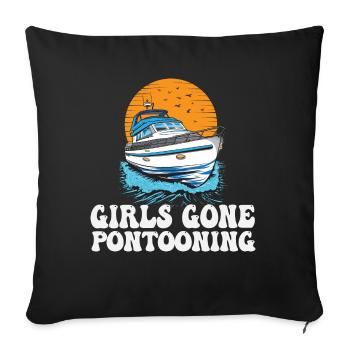 Girls Gone Pontooning Girls Trip Drinking Party - Housse de coussin décorative 45 x 45 cm - noir - Devant