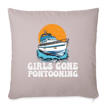 Girls Gone Pontooning Girls Trip Drinking Party - Housse de coussin décorative 45 x 45 cm - taupe clair - Devant