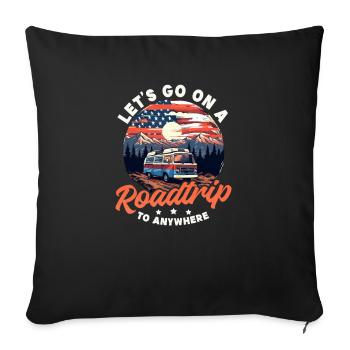 Roadtrip Go On Roadtrip To Anywhere - Sofa pillowcase 17,3'' x 17,3'' (45 x 45 cm) - black - Front