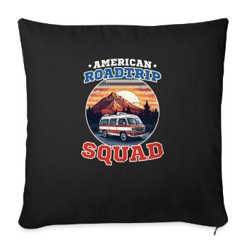 Roadtrip American Roadtrip Squad - Sofakissenbezug 45 x 45 cm - Schwarz - Vorne