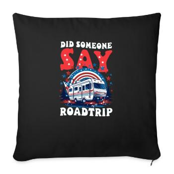 Roadtrip Quelqu’un a-t-il dit Roadtrip - Housse de coussin décorative 45 x 45 cm - noir - Devant