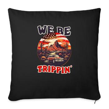 Roadtrip We Be Trippin - Housse de coussin décorative 45 x 45 cm - noir - Devant
