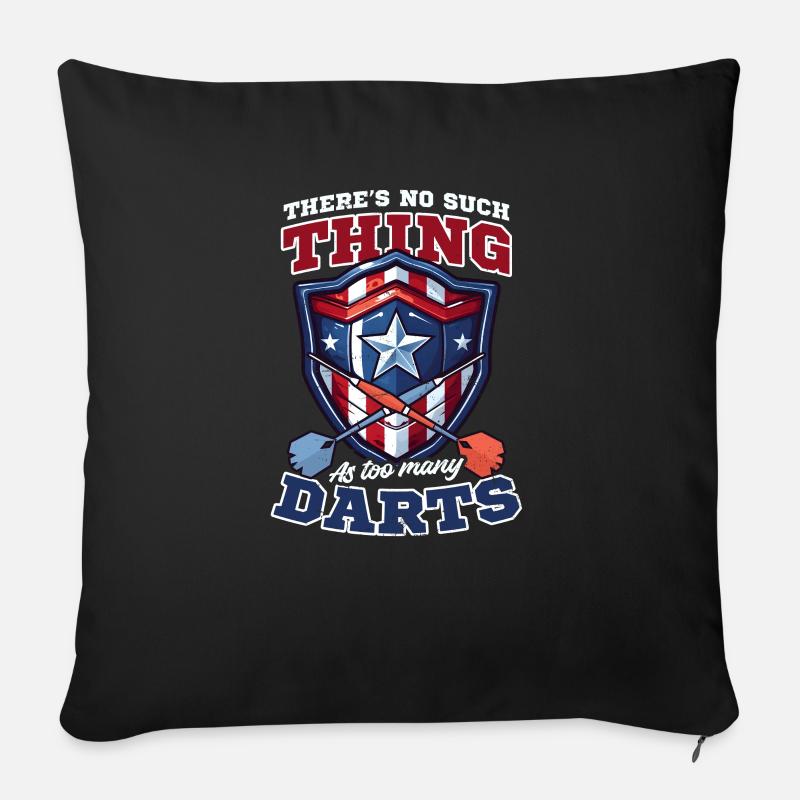 Dart No Such Thing Too Much Darts - Sofa pillowcase 17,3'' x 17,3'' (45 x 45 cm) - black