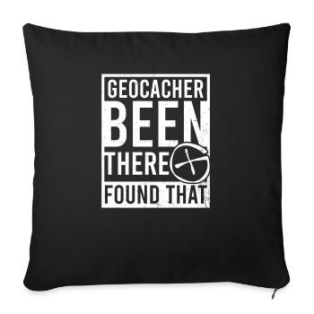 Geocaching Been There Found That - Sofa pillowcase 17,3'' x 17,3'' (45 x 45 cm) - black - Front