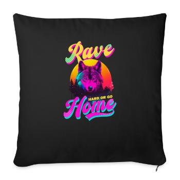 Edm Rave Rave Hard Go Home - Housse de coussin décorative 45 x 45 cm - noir - Devant