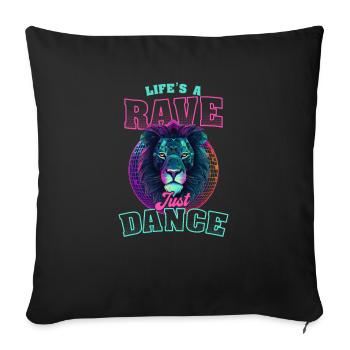 Edm Rave Life Rave Dance - Housse de coussin décorative 45 x 45 cm - noir - Devant