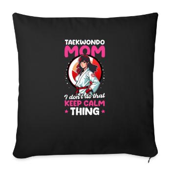 Taekwondo Fighter Taekwondo Maman Non Garde Calme Chose - Housse de coussin décorative 45 x 45 cm - noir - Devant