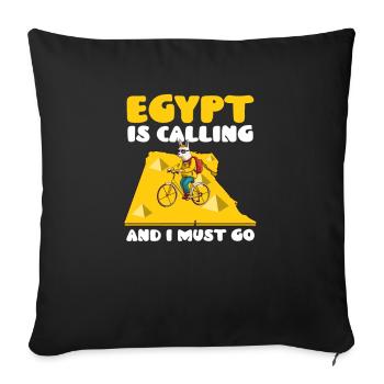 Egypt Egypt Calling I Go - Sofa pillowcase 17,3'' x 17,3'' (45 x 45 cm) - black - Front