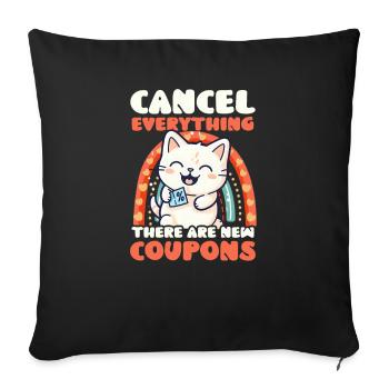Couponer Cancel Everything New Coupons - Sofa pillowcase 17,3'' x 17,3'' (45 x 45 cm) - black - Front