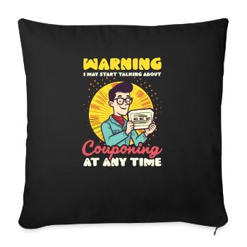 Couponer May Talk About Couponing - Sofa pillowcase 17,3'' x 17,3'' (45 x 45 cm) - black - Front