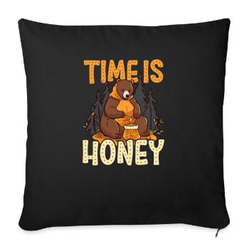 Beekeeper Time Is Honey - Sofa pillowcase 17,3'' x 17,3'' (45 x 45 cm) - black - Front