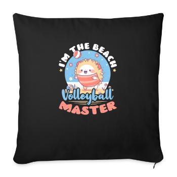 Volleyball de plage Je suis le maître du volleyball de plage - Housse de coussin décorative 45 x 45 cm - noir - Devant