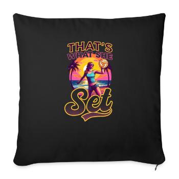 Le volleyball de plage, c’est ce qu’elle a défini - Housse de coussin décorative 45 x 45 cm - noir - Devant