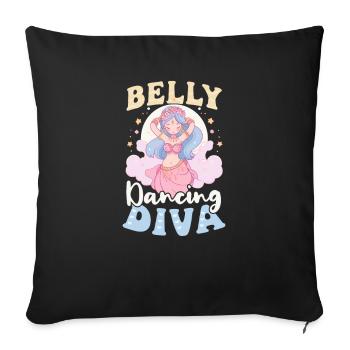 Belly Dancing Belly Dancing Diva - Sofa pillowcase 17,3'' x 17,3'' (45 x 45 cm) - black - Front