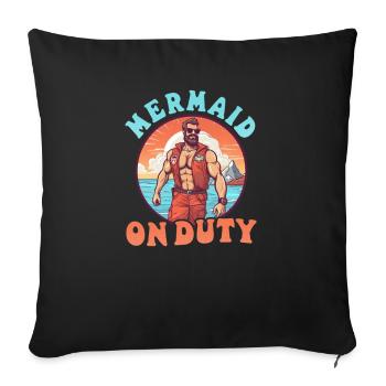 Sauveteur Sirène en service - Housse de coussin décorative 45 x 45 cm - noir - Devant