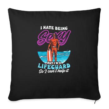 Lifeguard Hate Beeing Sexy But I’m Lifeguard - Housse de coussin décorative 45 x 45 cm - noir - Devant